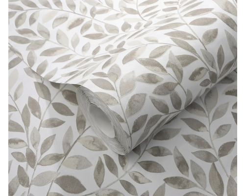 Rol behang met bladerpatroon