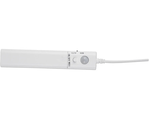 Witte led-onderbouwlamp met bewegingsmelder en netsnoer