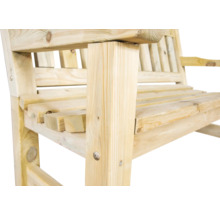 Detail van een houten tuinbank