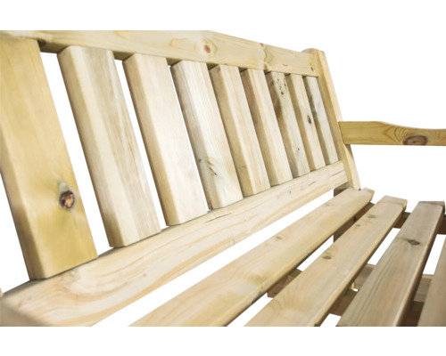 Detailopname van een houten tuinbank