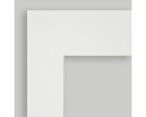 Uitsnede van een wit fotolijstprofiel