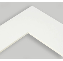 Detailopname van een wit fotolijstprofiel