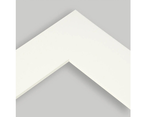 Gedetailleerde weergave van een wit fotolijstprofiel.