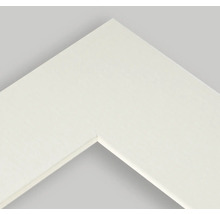 Detailweergave van een wit fotolijstprofiel