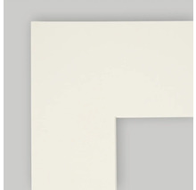 Uitsnede van een wit fotolijstprofiel