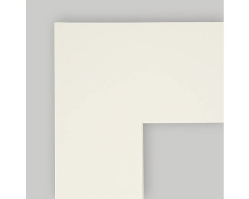 Uitsnede van een wit fotolijstprofiel