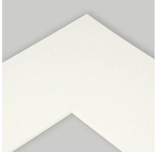 Uitsnede van een wit fotolijstprofiel