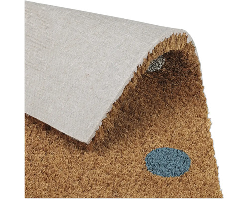 Kokosmat met stippenpatroon en textielrug