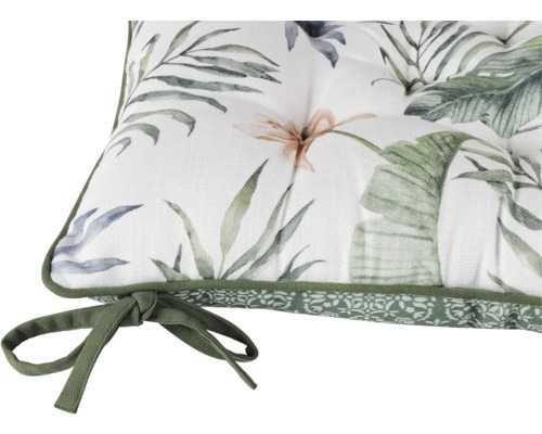 Stoelkussen met bloemenmotief en banden