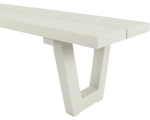 Detailopname van een tuinbank van kunststof