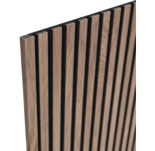 Akoestisch paneel met houten lamellen voor wand- en plafondafwerking