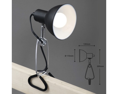 Bureaulamp met klem voor bevestiging aan oppervlakken.