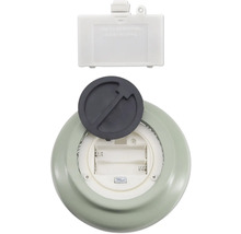 Batterijcompartiment van een lamp met open deksel