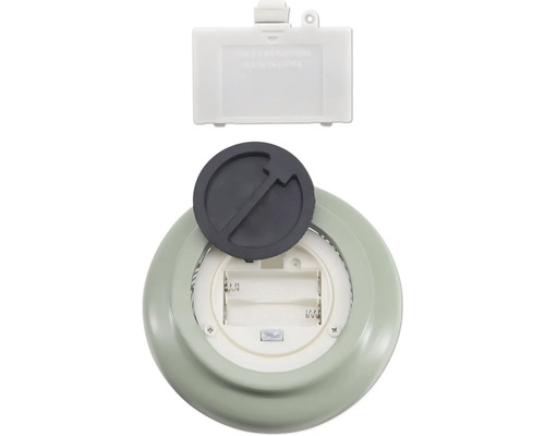 Batterijcompartiment van een lamp met open deksel