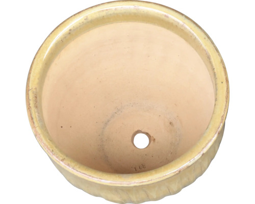 Keramische bloempot met drainagegat, bovenaanzicht