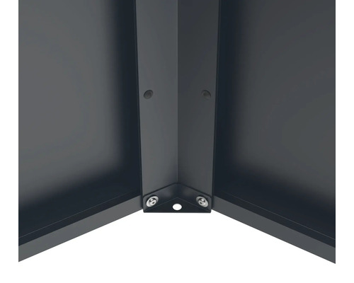 Detailweergave van een hoekverbinding met schroeven