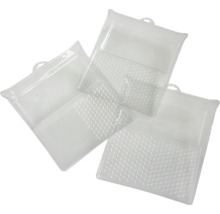 Drie transparante verfroller afdruiprekken van kunststof