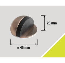Metalen deurstopper met een diameter van 45 millimeter en een hoogte van 25 millimeter