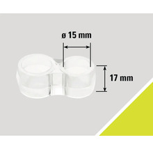 Meubelglijder met diameter 15 millimeter en hoogte 17 millimeter