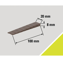 Afbeelding van een rij straatstenen met maatvoering