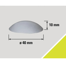 Halfronde meubelknop, diameter 40 millimeter