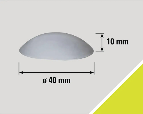 Halfronde meubelknop, diameter 40 millimeter