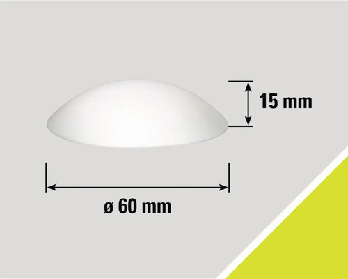 Afbeelding met maatgegevens: diameter 60 mm, hoogte 15 mm