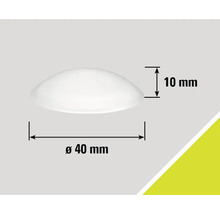 Halfronde afdekking met een diameter van 40 mm en een hoogte van 10 mm