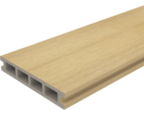 Terrasplank van kunststof met holkamerprofiel