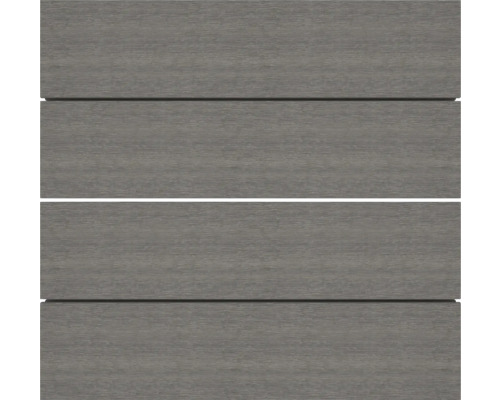 Vier grijze composiet terrasplanken