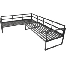 Hoekige metalen tuinbank met lattenbodem