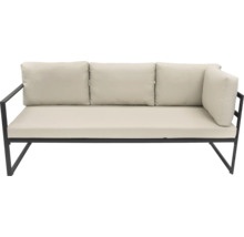 Buitenbank met metalen frame en zit- en rugkussens