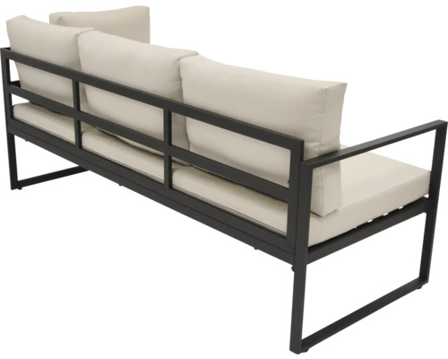 Tuinbank met metalen frame en gestoffeerde kussens