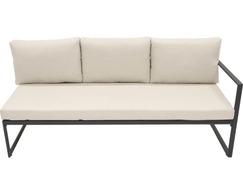 Tuinbank met drie kussens en metalen armleuning