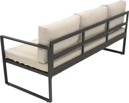 Tuinbank met drie zitplaatsen, metalen frame en bekleding