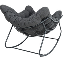 Schommelstoel met metalen frame en gestoffeerde zitting