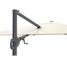 Detailopname van een parasol met zwengelmechanisme en mast