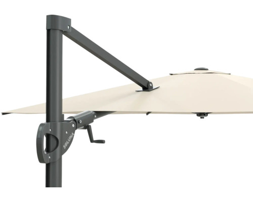 Detailopname van een Soluna parasol met slinger mechanisme