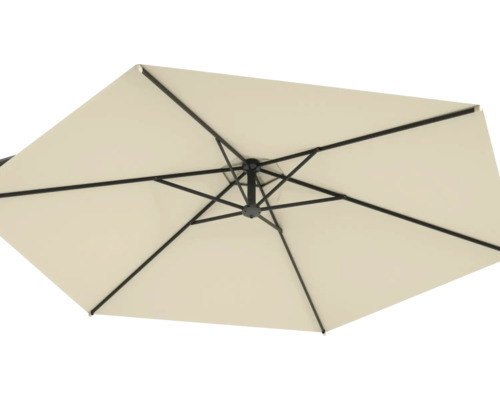 Bovenaanzicht van een parasol met baleinen