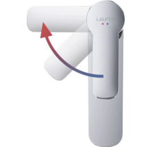 Laufen logo kraan met indicatiepijl voor temperatuurinstelling
