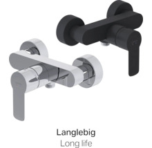 Twee LAUFEN wastafelkranen in chroom en zwart