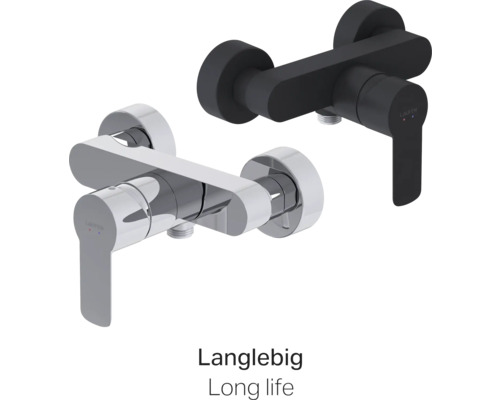 Twee LAUFEN wastafelkranen in chroom en zwart