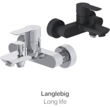 Opbouw badkraan in chroom en zwart