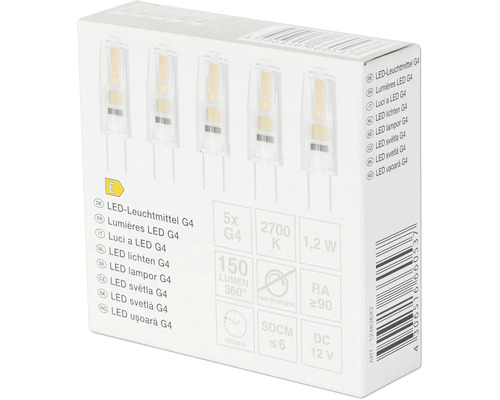 Verpakking LED lampen G4, 5 stuks