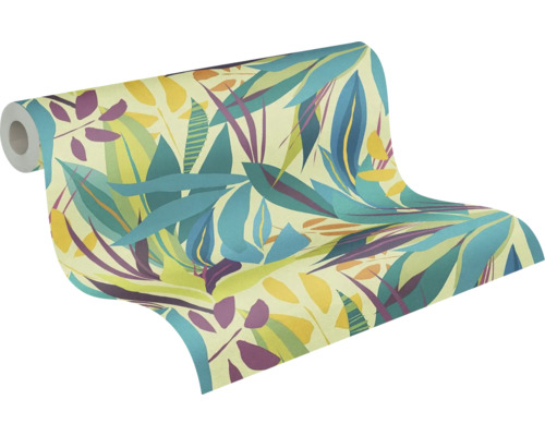 Rol behang met bladerenpatroon