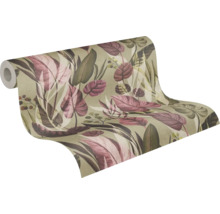 Behangrol met bladerdesign