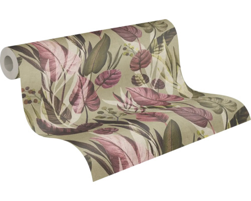 Behangrol met bladerdesign