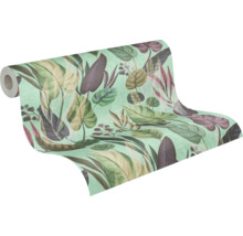 Rol behang met bladerpatroon