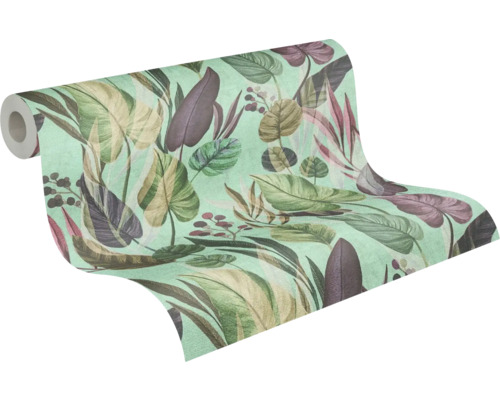 Rol behang met bladerpatroon