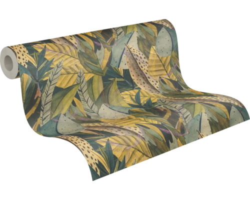Rol behang met bladerenpatroon